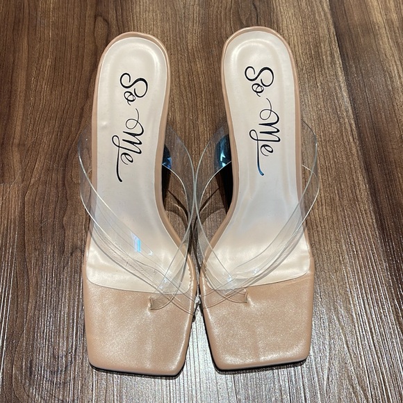 Clear Strap Sandal Wedges Sexy Unique Trendy - Picture 2 of 3